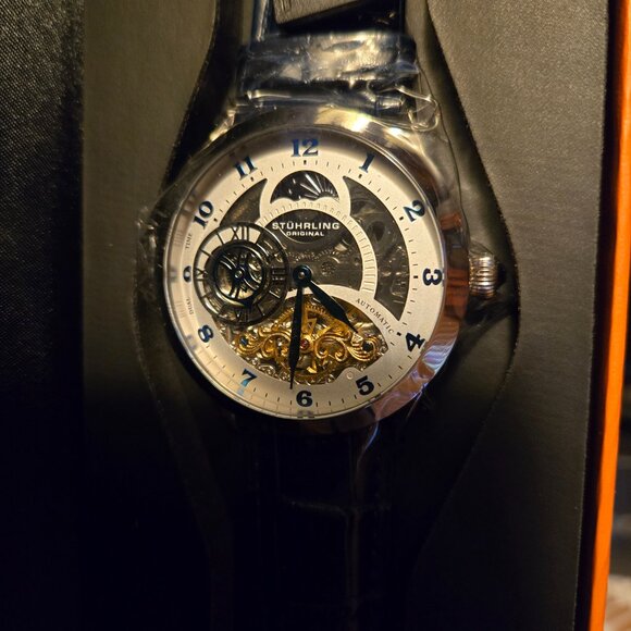 BRAND NEW NEVER OUT OF BOX MENS STUHRLING SPECIAL RESERVE 3921 AUTOMATIC 44mm SK - Picture 3 of 5